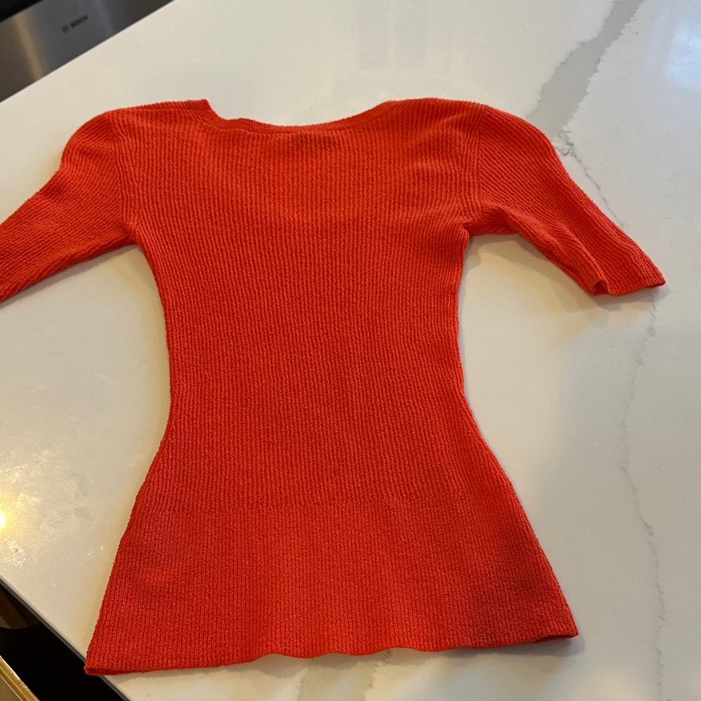Rag & Bone Bright Orange Knit Top Size XS - Picture 3 of 4